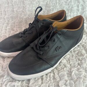 Lacoste Bayliss 119 Black Leather Sneakers Size 12 Mens